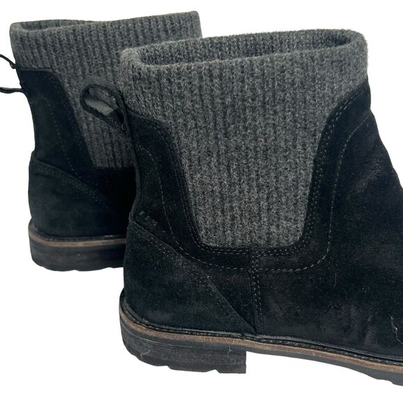 LL Bean Black East Point Waterproof Suede Chelsea Ankle Boots Size 9 - Picture 3 of 10